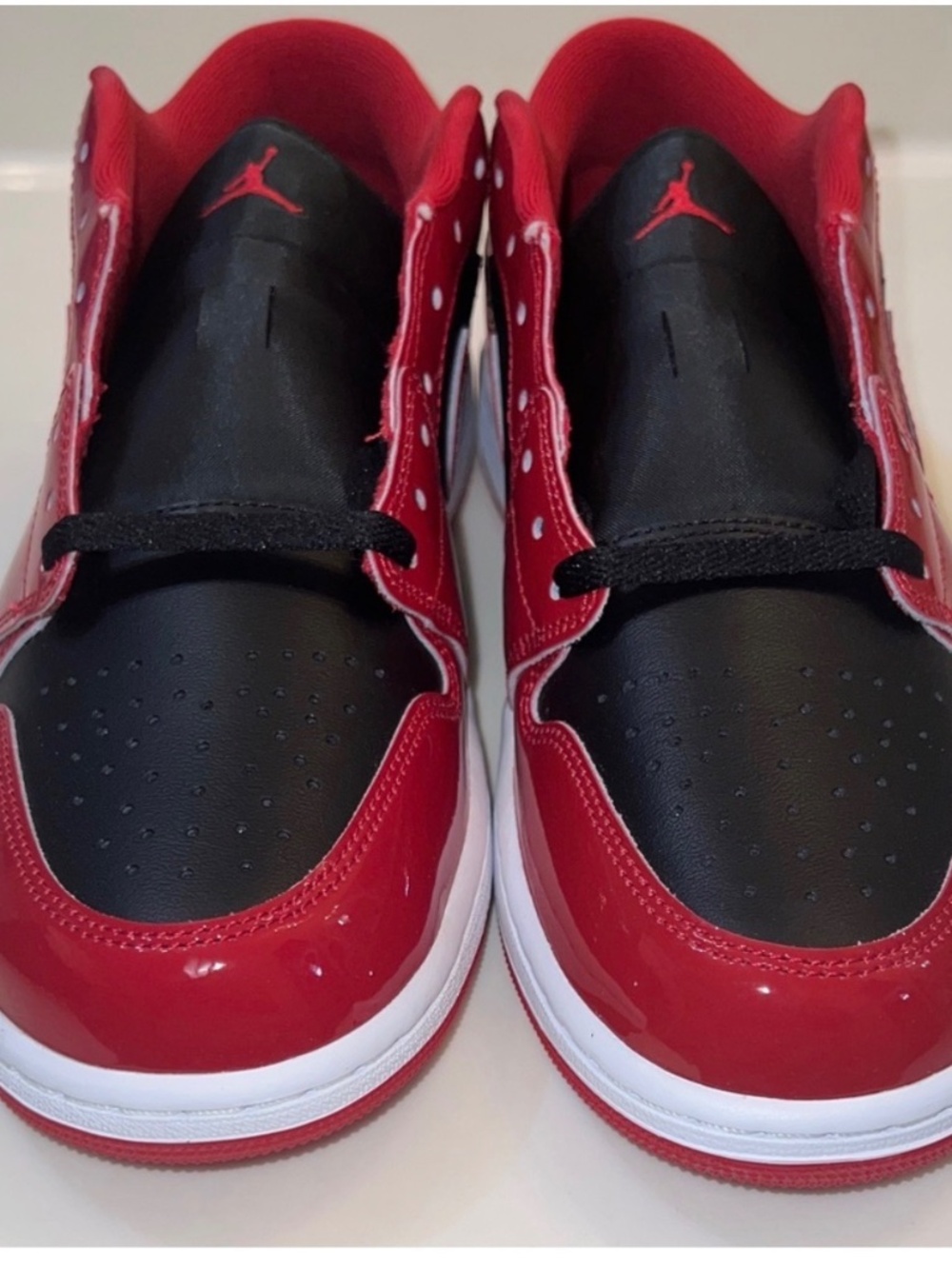 Air Jordan 1 Low “Bred” Patent Leather - Red/Black/White Size 10 NWOT - Picture 6 of 7